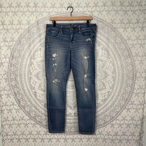 Nwt $68 American Eagle 2012 AEO Destroyed Stretch Jegging 2000s Jeans Pants 12